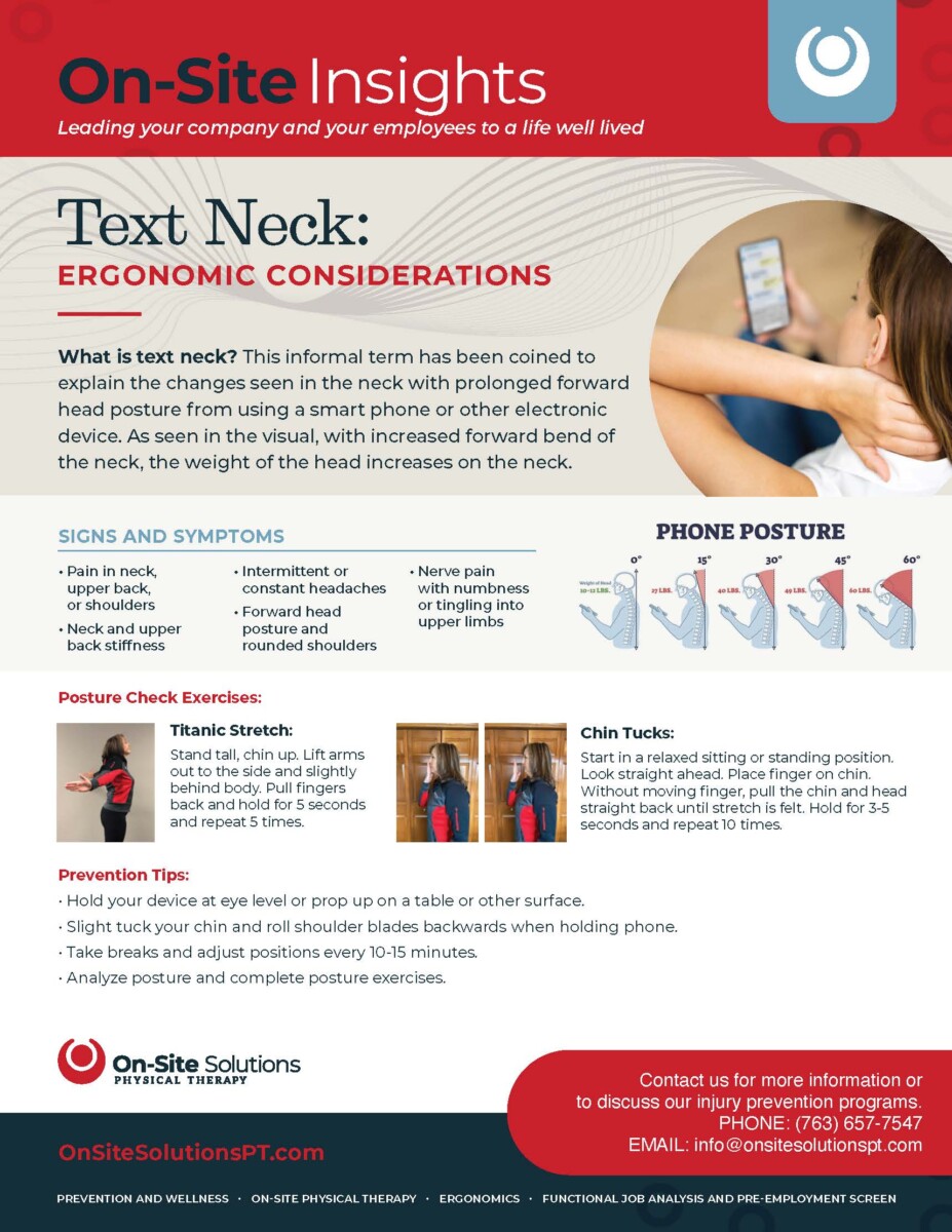 a picture of On-Site Insights-Text Neck: Ergonomic Considerations